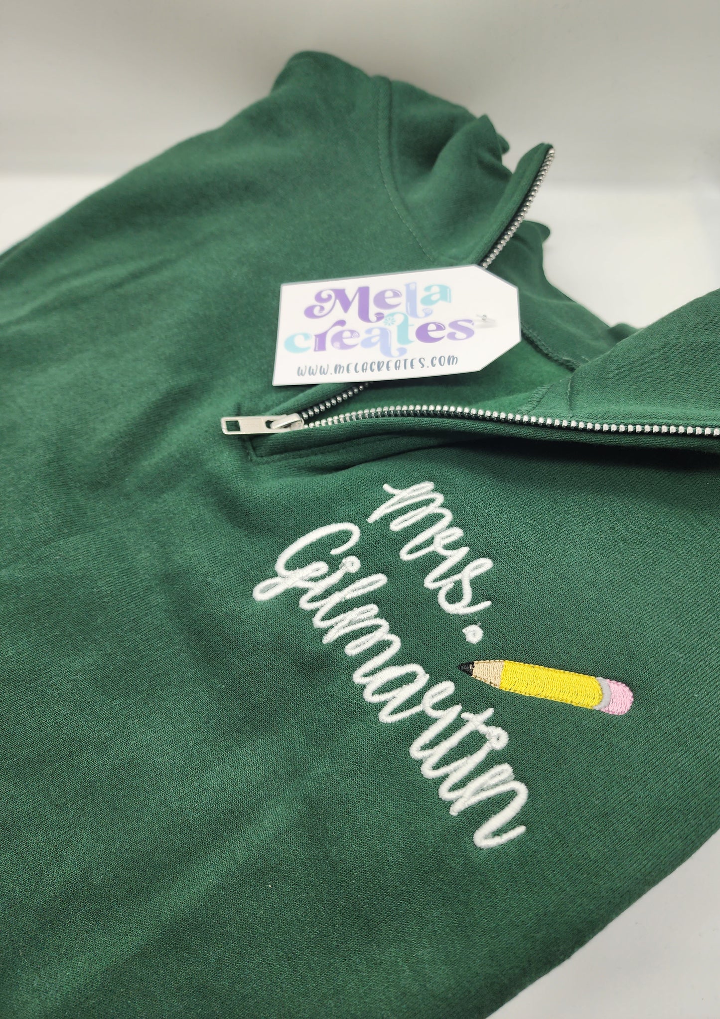 Personalized quarter zip pullover