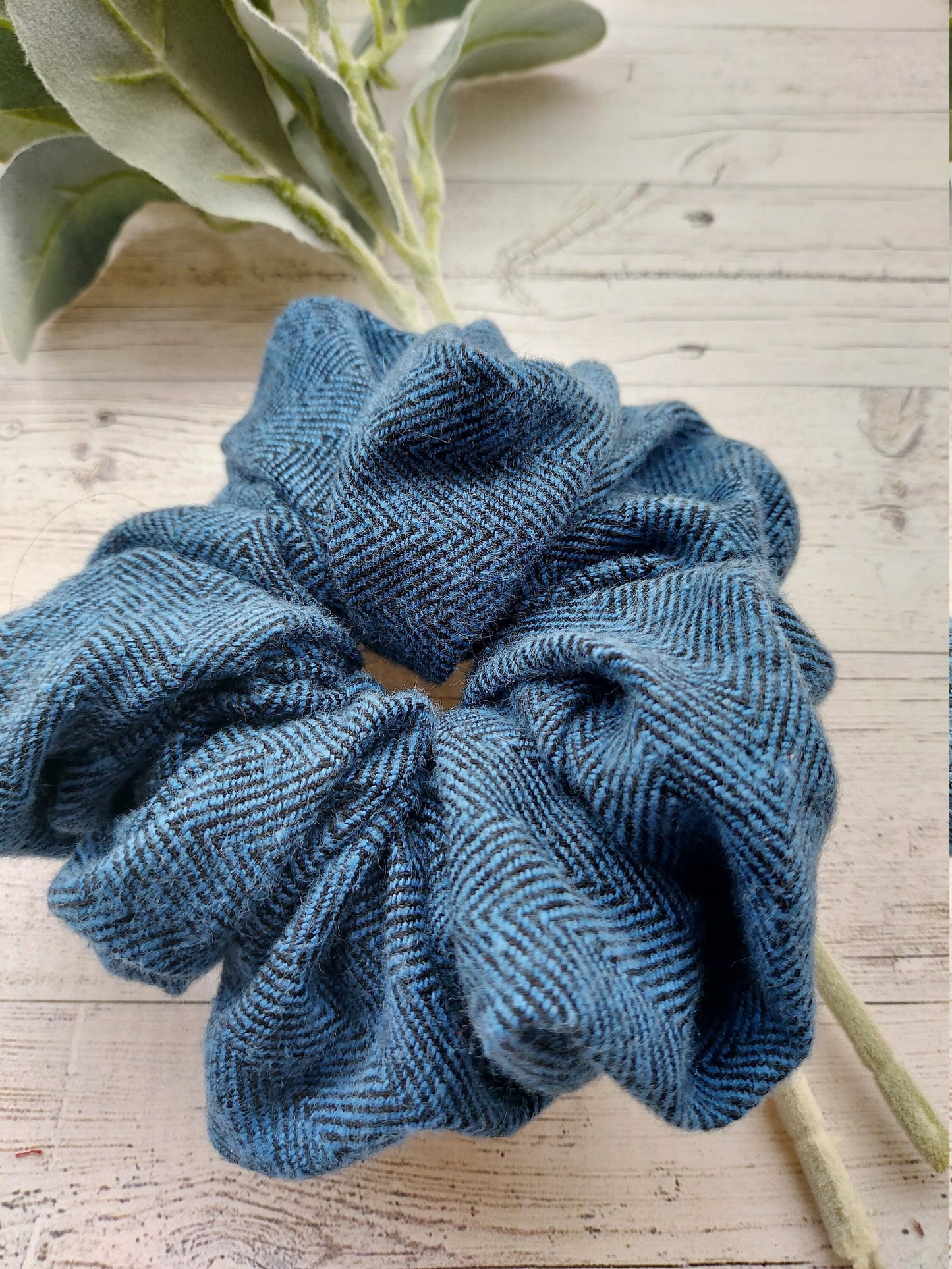 Blue Oversized Scrunchie