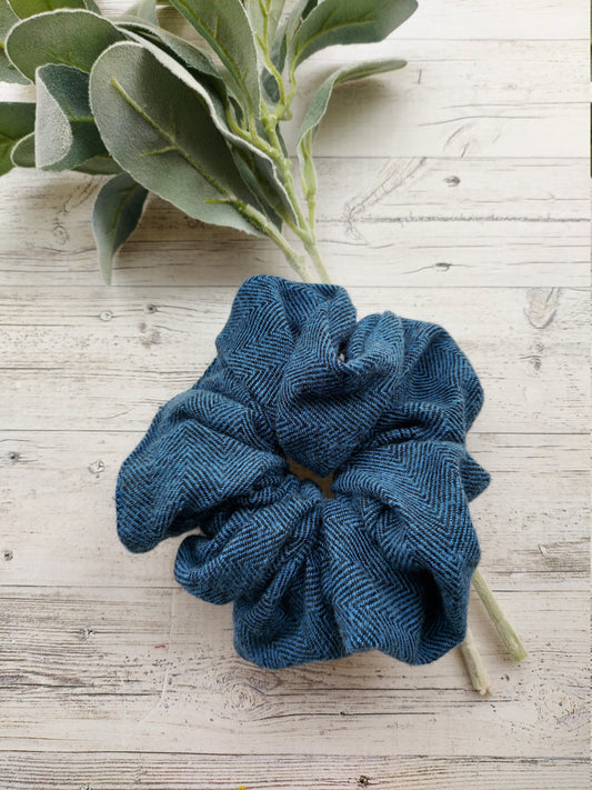 Blue Oversized Scrunchie